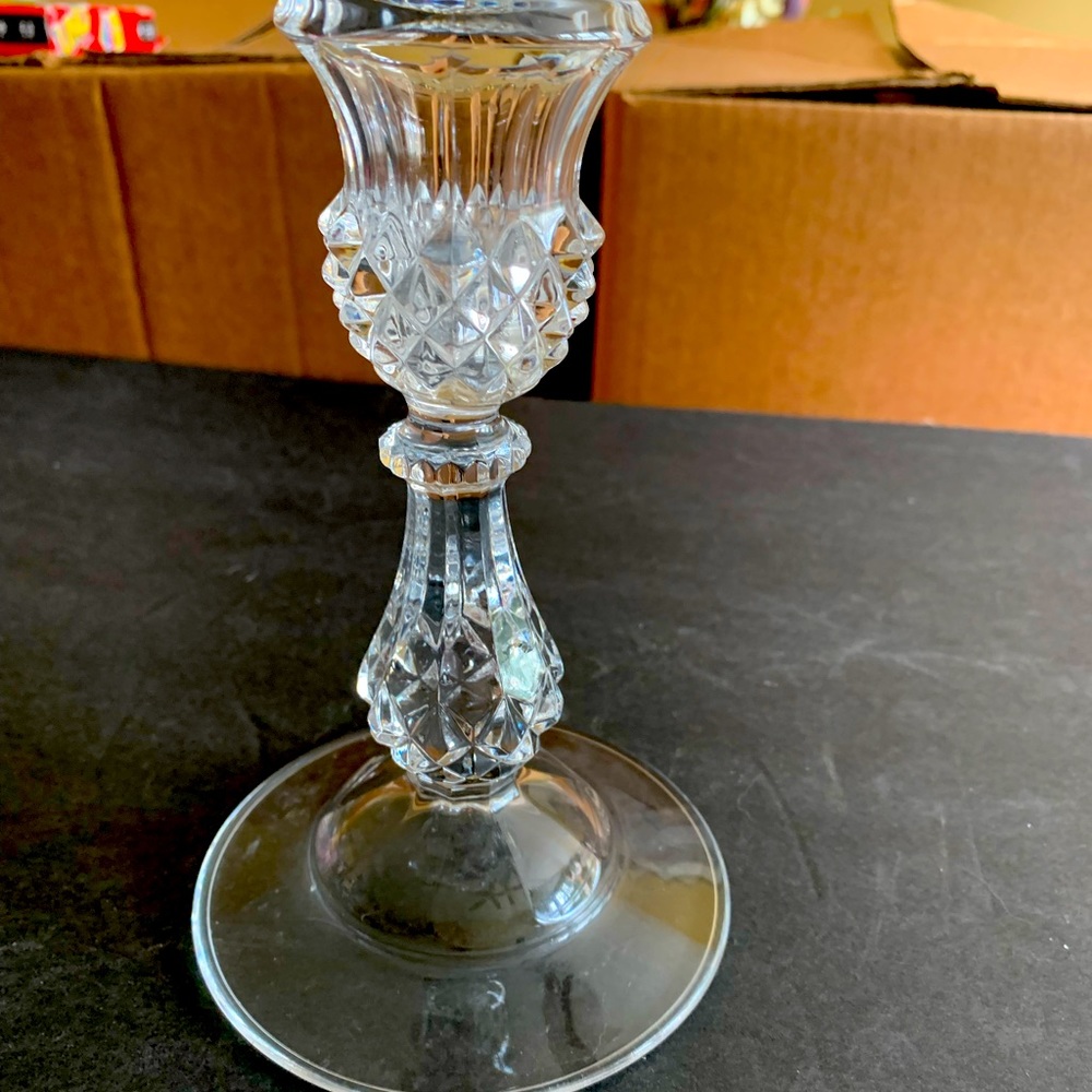Cristal de Arques taper candlestic. EUC